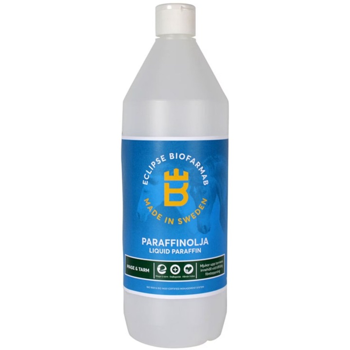 Huile de paraffine 1L dans le groupe Compléments alimentaires / Compléments alimentaires pour chevaux / Estomac & Digestion chez Equinest (604686)