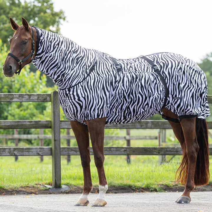 Couverture anti-eczéma UV-Resistant Zebra Noir/Blanc dans le groupe Anti-mouches / Couvertures anti-mouches chez Equinest (6060ZEB105BAWH_r)