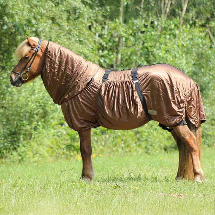 Couverture anti-eczéma Icelandic UV-Protection Marron dans le groupe Anti-mouches / Couvertures anti-mouches chez Equinest (6212BR165BR_r)