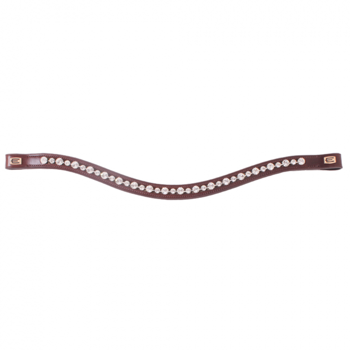Frontaux logo E Cristaux blancs brun/messing dans le groupe Équipement cheval / Briderie & Frontaux / Frontaux chez Equinest (623001000203BR)