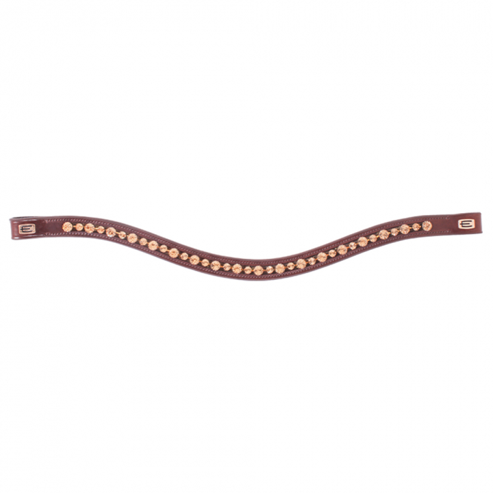 Frontaux logo E Cristaux d'or brun/messing dans le groupe Équipement cheval / Briderie & Frontaux / Frontaux chez Equinest (623001100203BR)