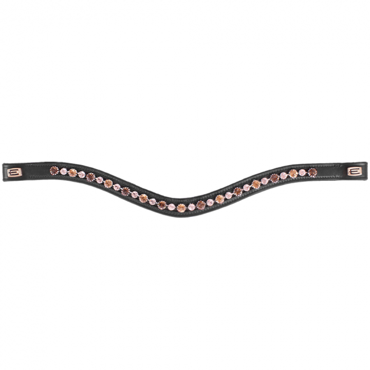 Frontal E-Logo & Cristaux Cappuccino/Topaz Noir/Laiton dans le groupe Équipement cheval / Briderie & Frontaux / Frontaux chez Equinest (62300350BAGO)