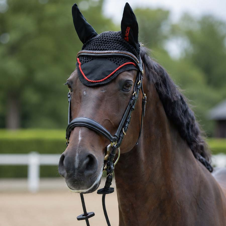 Bonnet Sports Line Noir/Rouge dans le groupe Équipement cheval / Bonnet cheval chez Equinest (7300027BARE_r)