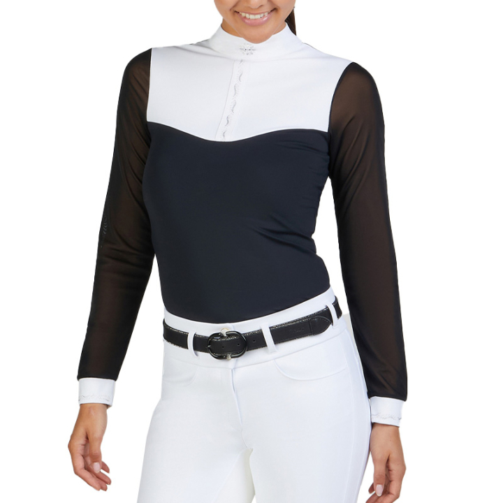 Haut de compétition Blouse Selection Noir dans le groupe Vêtements d'équitation / T-shirts & Hauts d'équitation / Chemises & polos de concours chez Equinest (731400271BA_r)