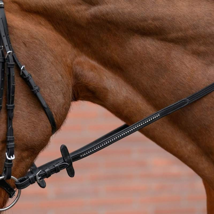 Rênes en sangle Diamond Noir dans le groupe Équipement cheval / Rênes / Rênes en ruban tissé chez Equinest (8139801PBA_r)