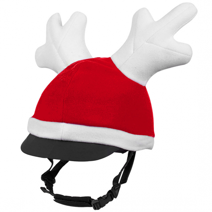 Housse de casque Renne de Noël Rouge/Blanc dans le groupe Équipement d'équitation / Casque d'équitation / Entretien des casques & Accessoires chez Equinest (8318REWH)