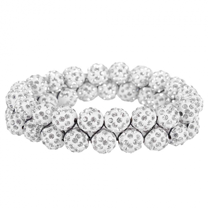 Chouchou Gloss Rhinestone Blanc dans le groupe Vêtements d'équitation / Accessoires / Filets à cheveux & Elastiques à cheveux chez Equinest (8408WH)