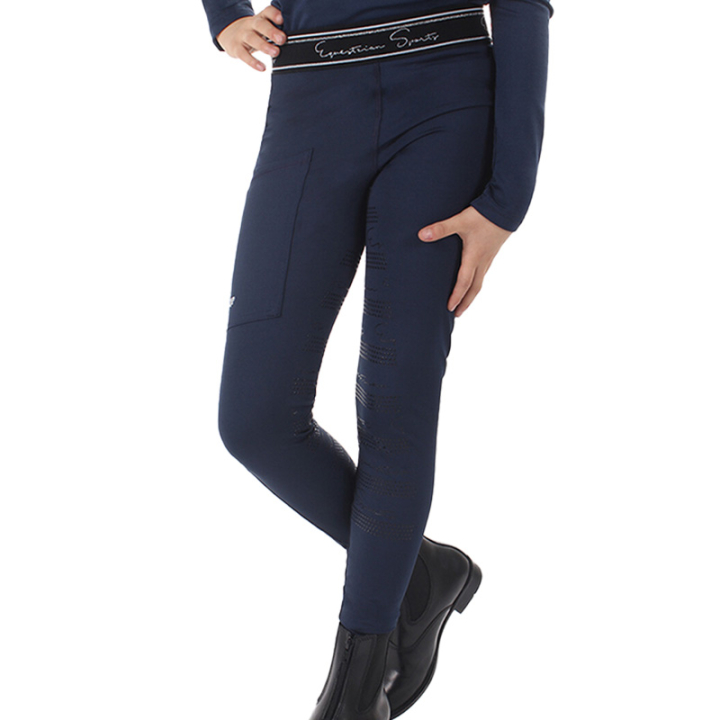 Collants d'équitation Enfants/Juniors Eden Helskodda Bleu Marine dans le groupe Vêtements d'équitation / Pantalons d'équitation / Legging d'équitation chez Equinest (8471NA116NA_r)