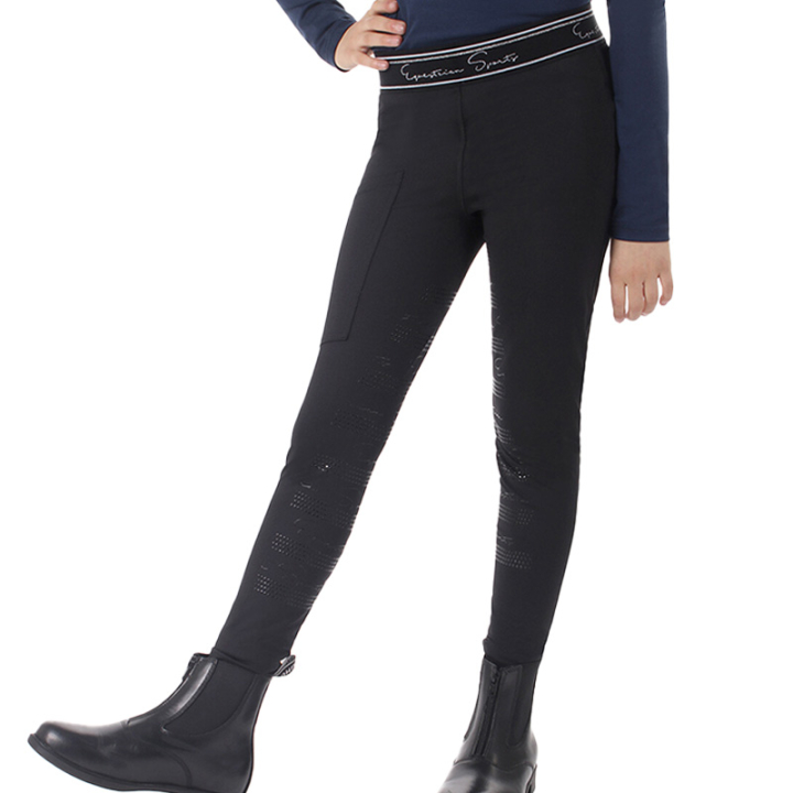 Collants d'équitation Enfants/Juniors Eden Helskodda Noir dans le groupe Vêtements d'équitation / Pantalons d'équitation / Legging d'équitation chez Equinest (8471ZW116BA_r)