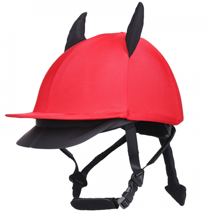Housse de casque Halloween Devil Rouge/Noir dans le groupe Équipement d'équitation / Casque d'équitation / Entretien des casques & Accessoires chez Equinest (8548DEVRE)