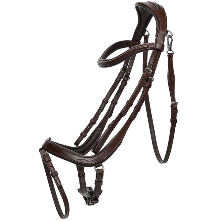 Bridon anatomique Salerno Marron dans le groupe Équipement cheval / Briderie & Frontaux / Brides chez Equinest (9106BR3BR_r)