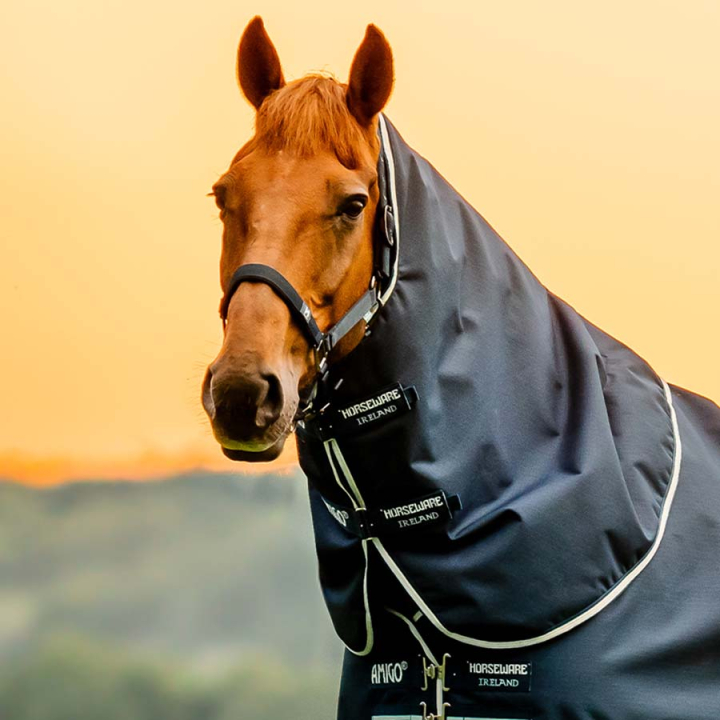 Couvre-cou Amigo Ripstop 900D 0g Witney Navy dans le groupe Couvertures cheval / Couvre-encolures chez Equinest (AARN10VRWNA_r)