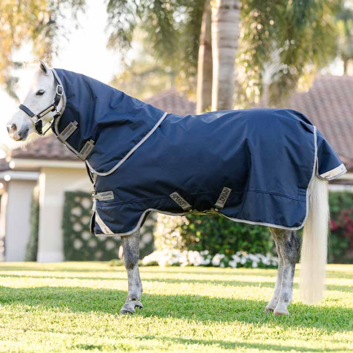 Couverture imperméable Amigo 1200D Plus Pony 0g Marine/Gris/Argent dans le groupe Couvertures cheval / Couvertures d'extérieur / Couvertures imperméables cheval chez Equinest (AARQL0BJI_r)