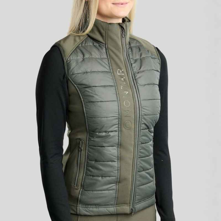 Gilet hybride Emma Softshell Forest Green dans le groupe Vêtements d'équitation / Gilets chez Equinest (BW2124099LFGR_r)
