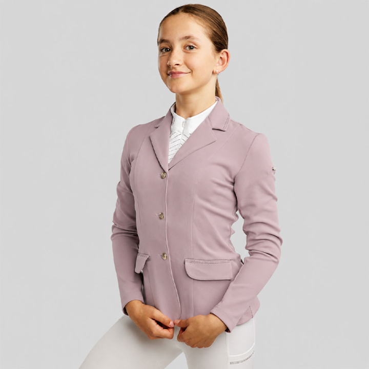 Veste de concours Enfant/Junior MoBlair Champagne Crystals Cheeky Pink dans le groupe Vêtements d'équitation / Vestes et queues-de-pie chez Equinest (COMB46312LPI_r)
