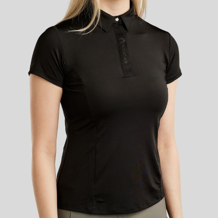 Polo d'équitation Clubwear Noir dans le groupe Vêtements d'équitation / T-shirts & Hauts d'équitation / Polos chez Equinest (CW202414LBA_r)