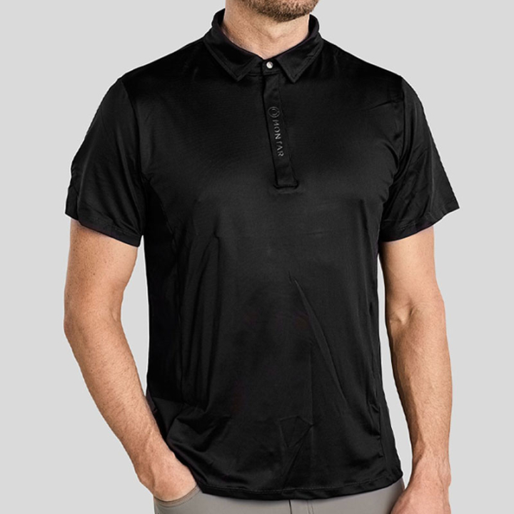 Polo d'équitation homme Clubwear Noir dans le groupe Vêtements d'équitation / T-shirts & Hauts d'équitation / Polos chez Equinest (CW302414LBA_r)