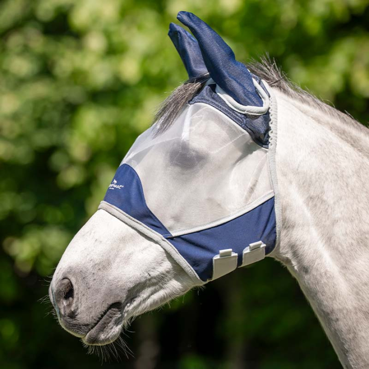 Bonnet anti-mouches Shield Bleu marine/Argent dans le groupe Anti-mouches / Masques anti-mouches  chez Equinest (DCHCN1BINASI_r)
