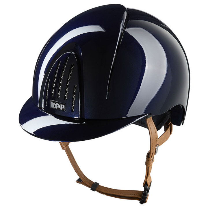 Casque d'équitation Smart Nova Metal Polish Beige Strap Bleu Marine dans le groupe Équipement d'équitation / Casque d'équitation / Visière standard chez Equinest (E54363L05071NA_r)