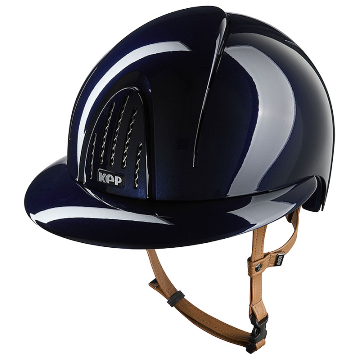 Casque d'équitation Smart Nova Metal Polish Polo Beige Strap Bleu Marine dans le groupe Équipement d'équitation / Casque d'équitation / Visière solaire chez Equinest (E54364L05071NA_r)