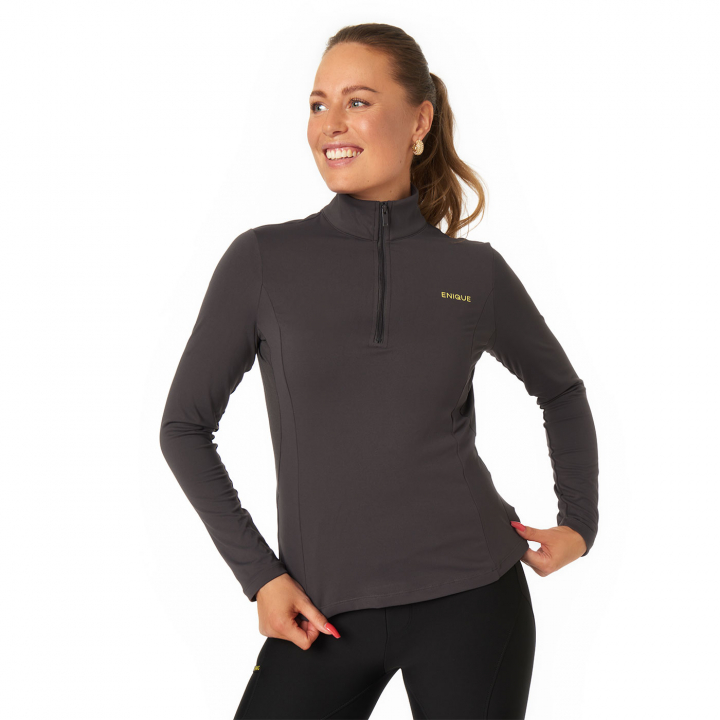 Sweat à Zip 1/4 d'Entraînement Gris Foncé dans le groupe Vêtements d'équitation / Pulls chez Equinest (ENQ004Gr_r)