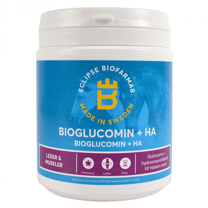 BioGlucomin+HA 450 g dans le groupe Compléments alimentaires / Compléments alimentaires pour chevaux / Cuir chez Equinest (H12010)