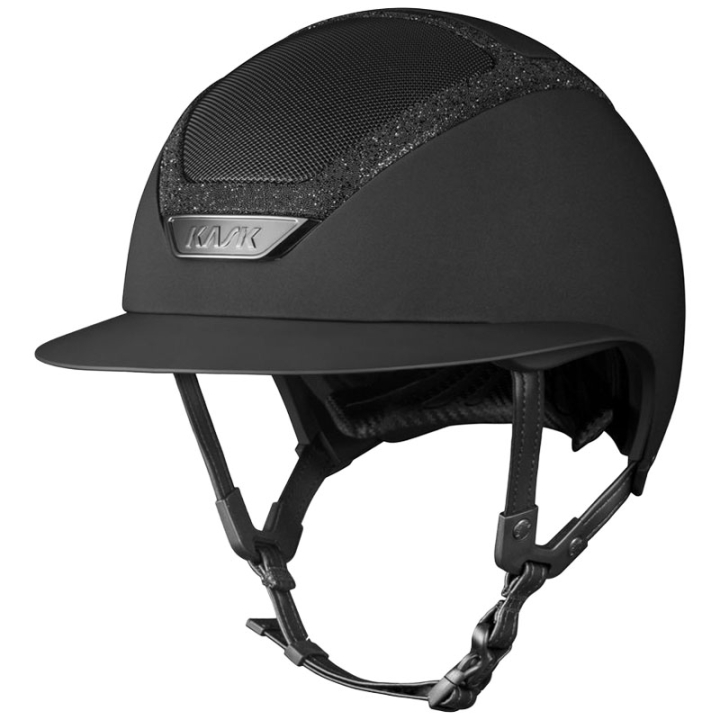 Casque d'équitation Star Lady Chrome Crystal Frame Noir dans le groupe Équipement d'équitation / Casque d'équitation / Visière solaire chez Equinest (HHE0A041SWFRBA_r)