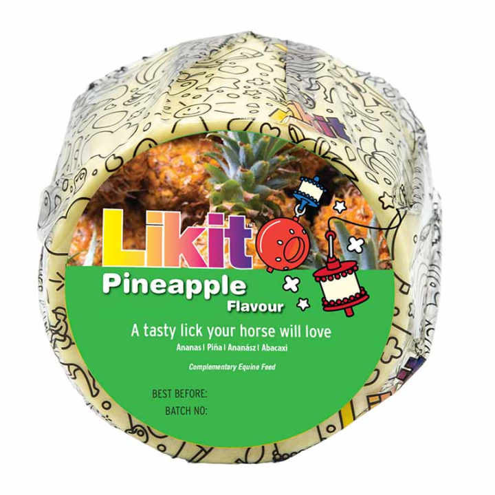 Pierre à lécher Ananas Recharge avec Trou 650g dans le groupe Compléments alimentaires / Compléments alimentaires pour chevaux / Blocs & Pierre à sel chez Equinest (LIKB2PI-650)