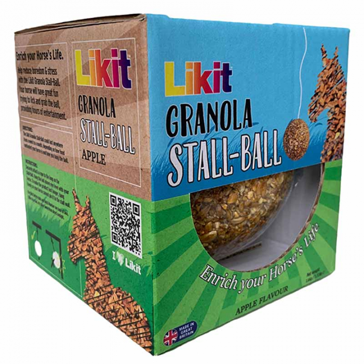 Balle d'Écurie Granola Pomme 1,6 kg dans le groupe Compléments alimentaires / Compléments alimentaires pour chevaux / Blocs & Pierre à sel chez Equinest (LIKGRANBALLAP-1600)