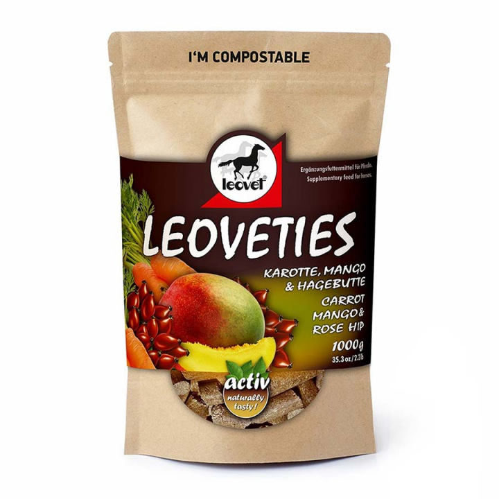 Friandises pour chevaux Leoveties Mangue/Carotte/Eglantier 1kg dans le groupe Produits de soins / Friandises pour chevaux chez Equinest (LV120574)
