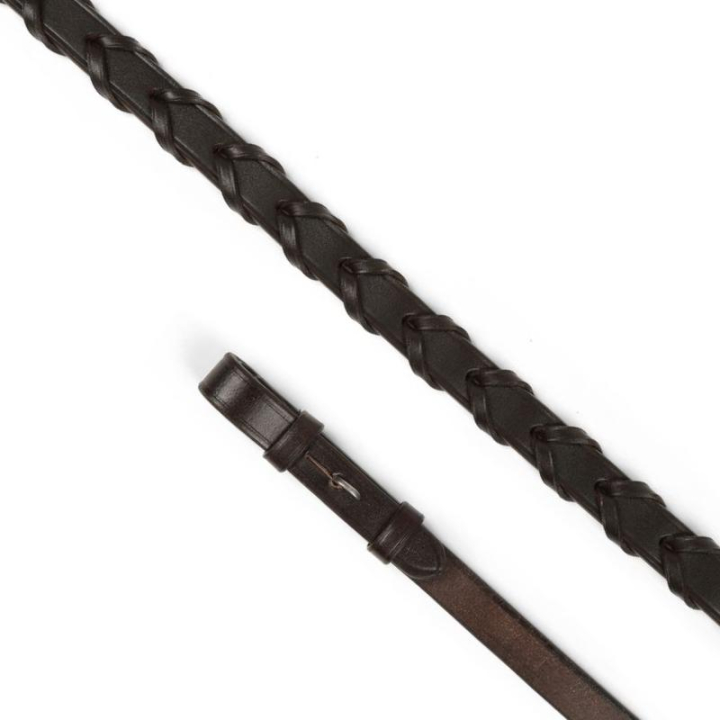 Rênes en Cuir Tressé Gara Marron Full dans le groupe Équipement cheval / Rênes / Rênes en cuir chez Equinest (SH501803BR-FU)