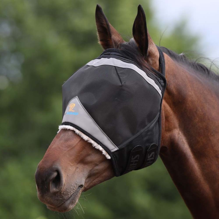 Masque Anti-Mouches sans Oreilles Noir/Grise dans le groupe Anti-mouches / Masques anti-mouches chez Equinest (SH6661Sv_r)