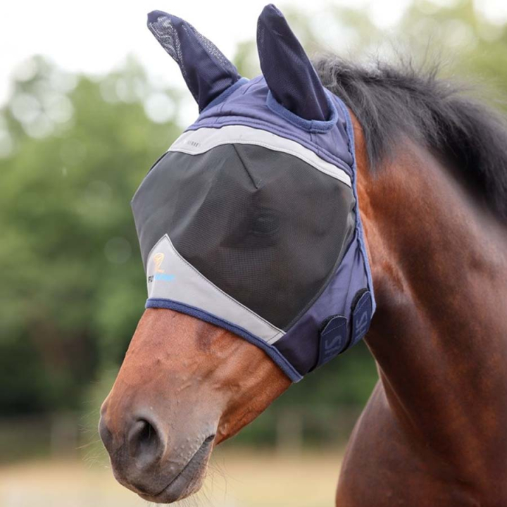 Masque anti-mouches Fine Mesh with Ears Bleu Marine dans le groupe Anti-mouches / Masques anti-mouches  chez Equinest (SH666217NA_r)