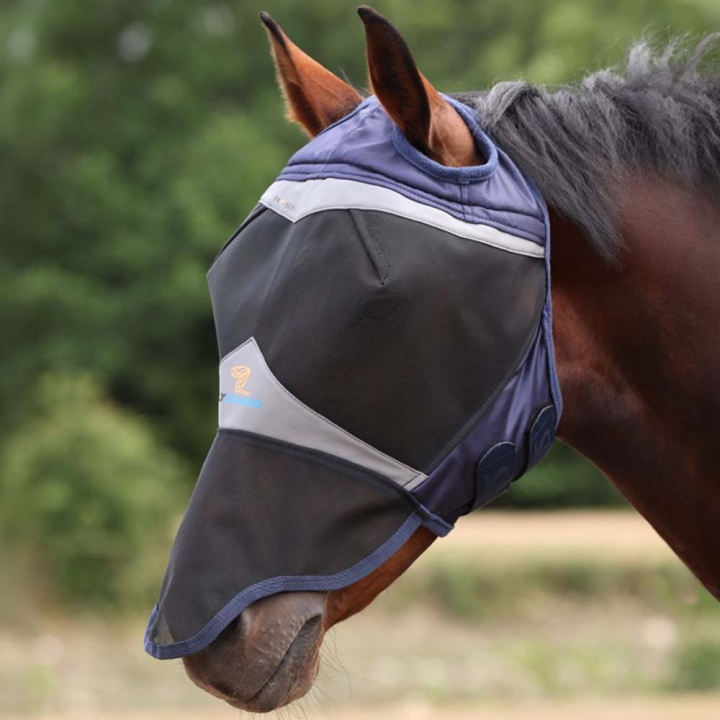 Masque anti-mouches Fine Mesh without Ears with Nose Bleu Marine dans le groupe Anti-mouches / Masques anti-mouches  chez Equinest (SH666617NA_r)