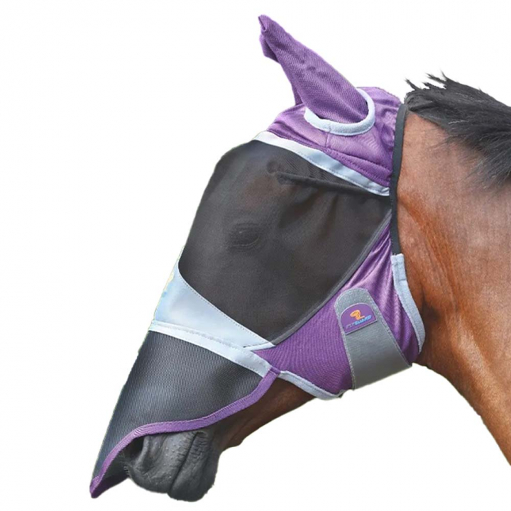 Masque anti-mouches Deluxe avec Oreilles & Nez Violet dans le groupe Anti-mouches / Masques anti-mouches  chez Equinest (SH6671Li_r)