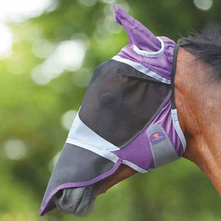 Masque anti-mouches Deluxe avec Oreilles & Nez Violet dans le groupe Anti-mouches / Masques anti-mouches  chez Equinest (SH6671Li_r)