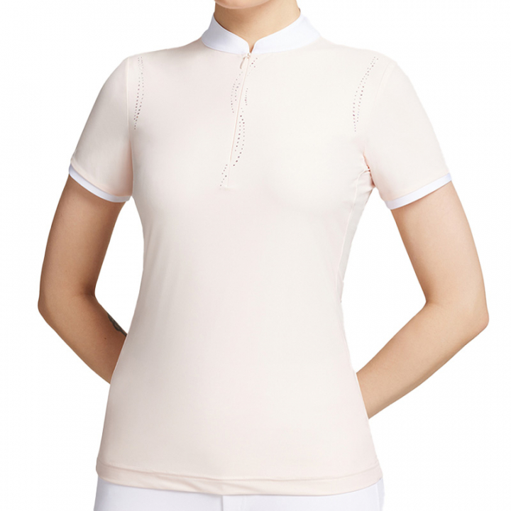 Chemise de compétition Leia Crystal SS Rose pâle dans le groupe Vêtements d'équitation / T-shirts & Hauts d'équitation / Chemises & polos de concours chez Equinest (W-LEIALIPI)