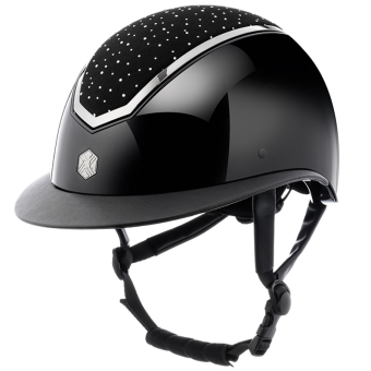 Casque d'équitation Kylo Gloss Wide Peak Crystal Noir/Chrome