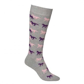 Chaussettes d'équitation pour enfants Running Horse Gris