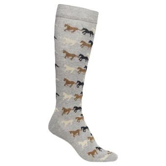 Chaussettes d'équitation pour enfants Running Horse Gris