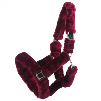 Licol Alaska Fausse Fourrure Rouge Vin
