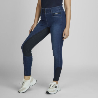 Pantalon d'équitation Candela DuraGrip Jeans FG Bleu Marine