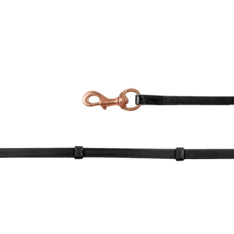 Rênes islandaises Snap Hook Noir/Or Rose
