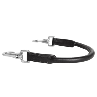 Poignée de selle cousue ronde Noir/Argent