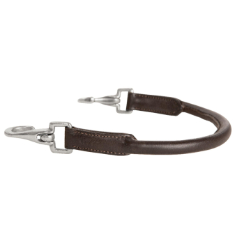 Poignée de selle cousue ronde Chocolate/Argent