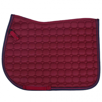Tapis de selle mixte Florence rouge vin/Bleu Marinee