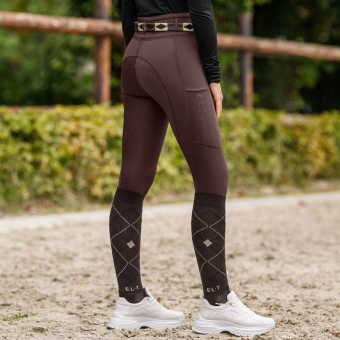 Collant d'équitation Enfant/Junior Ella Glam Full Grip Marron