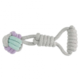 Jouet pour chien Balle en corde avec poignée Junior Gris/Turquoise/Lilas