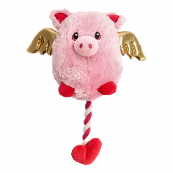 Jouet pour chien Ailes de cochon Valle en corde Rose/Or