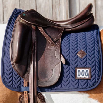 Tapis de selle dressage Fishbone Competition Bleu Marine